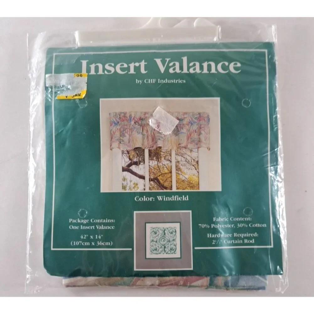NEW Vintage Valance Pink Blue Pastel Abstract Watercolor Floral Cottage 42x14